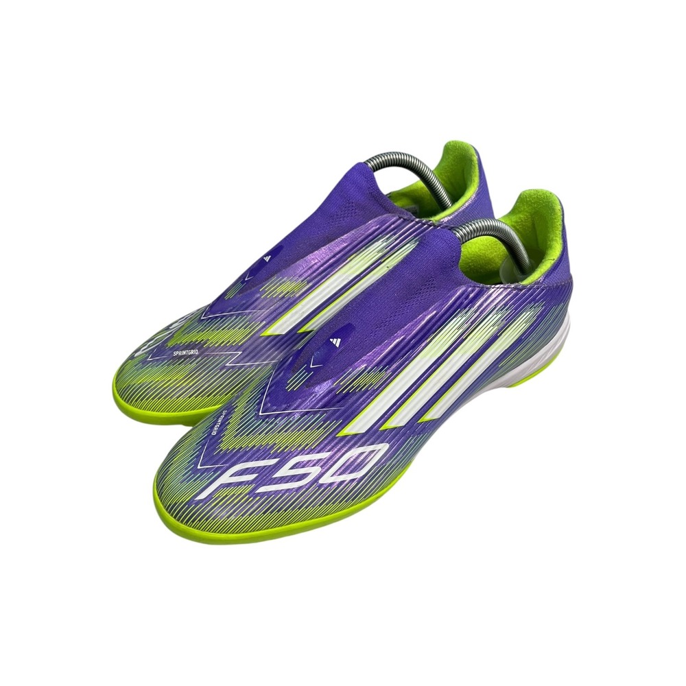 Adidas F50 Elite TF Purple Lucid Lemon Laceless Turf Soccer Cleats JH7727 10.5